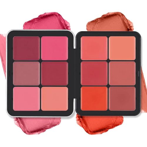 Kalanka-Palette De Fard À Joues 12 Couleurs - Longue Tenue, Anti-Taches, Aspect Naturel, Estompable - Finition Mate Sans Cruauté Envers Les Animaux - Palette De Maquillage Pour Le Visage 1.0 Unité 