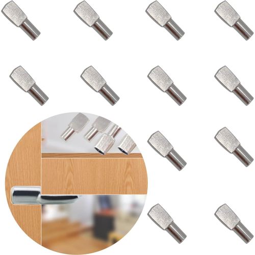 ASFASFq-24 Pcs Support Etagere Goupille Cheville Etagere en Metal Nickelé Goupille en Métal de Diviseur de Bureau de Bureau Taquet Etagere Support D'étagère