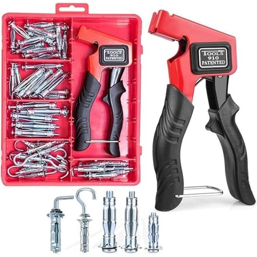 MEVRONISSHOP-Trousse d'outils de réglage en métal d'ancrage mural creux avec boulon Molly, pinces de montage robustes pour prises murales à cavité métallique¿63 Pièces
