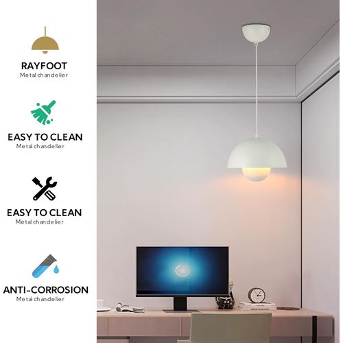 Subzonal-Suspension Moderne Blanc Luminaire Plafonnier - Plafonnier Réglable En Métal Lustre D'intérieur Industriel E27 Lustre Chambre Pour Salle À Manger, Îlot De Cuisine, Chambre À Coucher