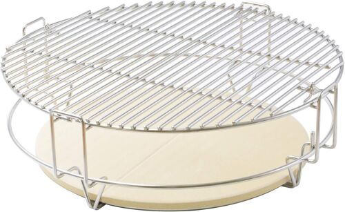 Ulteronixshop-Onlyfire GCG-8552 Grilles Système de cuisson Compatible pour Big Green Egg Grande, Kamado Joe Classic, Grande Grill Dome et autre Kamado Grill