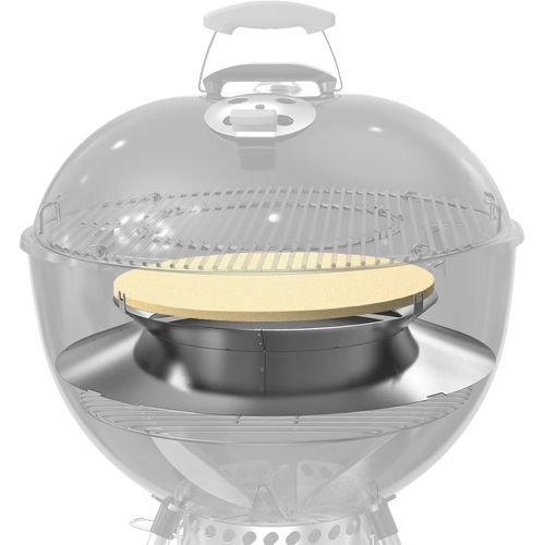 ASFASFq-Onlyfire Boîte à fumoir pour Barbecue, Boîte de Fumage avec Ø38 cm Pierre à Pizza, 4 Crochets de Support, Fumage au Bois pour 57 cm/22"" Kettle Charcoal Grill, Générateur de Fumée Froide