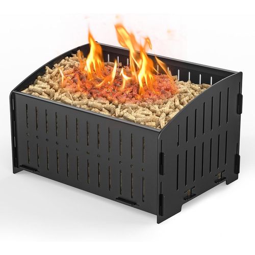 ASFASFq-Panier à pellets, Panier à pellets Portable pour cheminées et poêles, 29 × 20 × 17 cm, 3 kg, poêle de Camping d'urgence