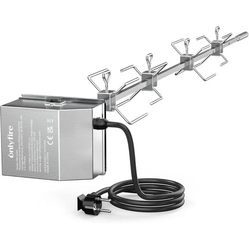 ASFASFq-Onlyfire Barbecue en acier inoxydable tournebroche Kit Convient pour utilisation avec Weber 7653 Weber Genesis II 400& 600 Serie et Genesis II LX 4 & 6 brûleurs barbecues