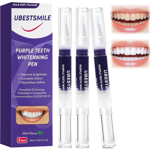 Kalanka-3 Stylos De Blanchiment Dents, Professionnel Stylo Nettoyage Dents, Portable & Facile À Utiliser Teeth Whitening, Blanchiment Dentaire, Nettoyer La Saleté Dentaire, Dents Blanches Indolore Blanc