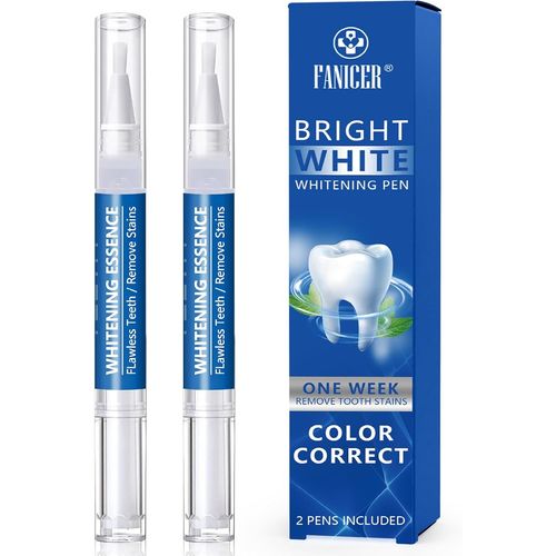 Asfasfq-2 Stylos De Blanchiment Dents, Professionnel Stylo Nettoyage Dents,Stylo De Blanchiment Dentaire,Nettoyer La Saleté Dentaire, Portable & Facile À Utiliser,Dents Blanches Blanc