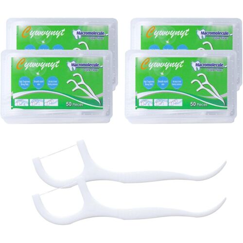 Kalanka-Lot De 200 Bâtonnets De Fil Dentaire Avec Support Pour Cure-Dents, Fil Dentaire/Soins Dentaires Avec Design En Forme De Y, Bâtonnets De Nettoyage Dentaire Disposables 