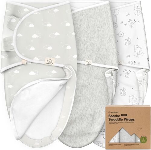 Ulteronixshop-Lot de 3 Sacs de Couchage à Fermeture éclair Pour Bébé ¿ Sac de Couchage Pour Nouveau-né de 0 à 3 mois, Langes à Fermeture éclair Faciles à Changer Pour Nouveau-né, Couvertures d'emmail
