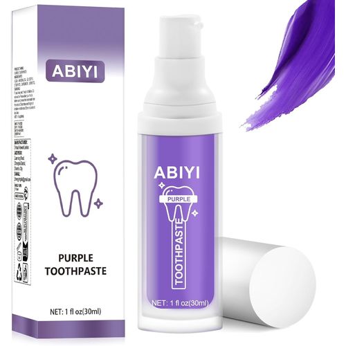 Kalanka-Purple Teeth Dentifrice Blanchissant, Dentifrice Blanchissant, Enlève Les Taches Dentaires, Violet Pour Le Blanchiment Des Dents, Un Soin Doux Des Gencives Blanc