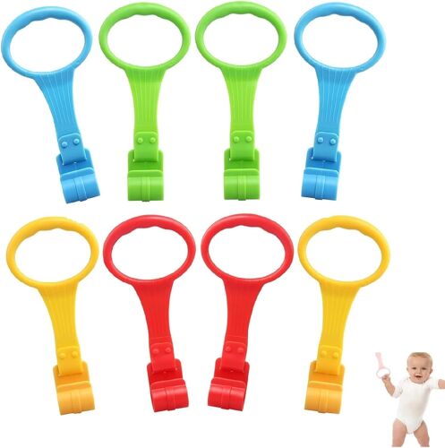Anneau Parc Bebe,8 Pièces Anneau De Lit Bébé,Anneaux Pour Lit Bébé Et Parc,Anneaux De Berceau En Plastique,Multicolore Anneaux De Main De Lit Bébé,Convient Nourrissons Jeunes Enfants Apprennent Debout