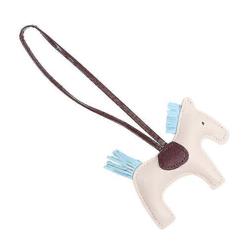 Porte-clés cheval en cuir synthétique fait main, porte-clés animal pour sac à main, breloque pour femme, unisexe, bleu