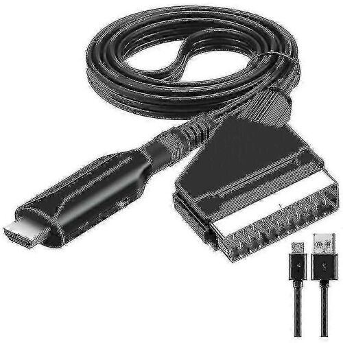 Adaptateur Peritel Vers Hdmi Avec Cbles Pritel Et Hdmi, 1080p Convertisseur Cable Peritel Hdmi Compatible Avec Ntsc Pal,pritel Hdmi Pour Tv Xbox Sky D