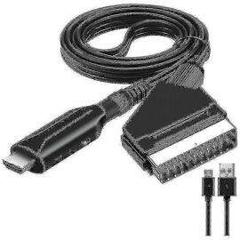 Adaptateur Peritel Vers Hdmi Avec Cbles Pritel Et Hdmi, 1080p Convertisseur Cable Peritel Hdmi Compatible Avec Ntsc Pal,pritel Hdmi Pour Tv Xbox Sky D