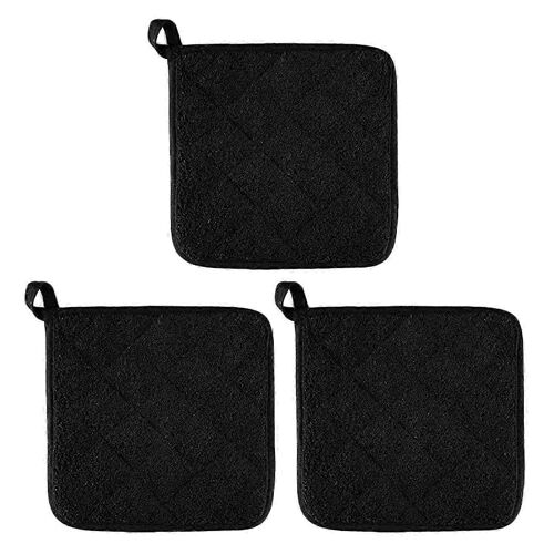 Lot de 3 maniques de cuisine, sets de table, faciles à nettoyer, réutilisables, résistants à la chaleur, pour four, dessous de verre, fournitures de cuisine - Rouge