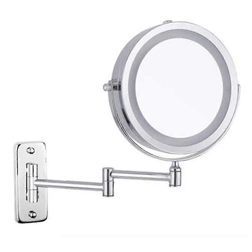 Miroir De Maquillage Mural, Grossissement X10, Double Face, Éclairage Led 
