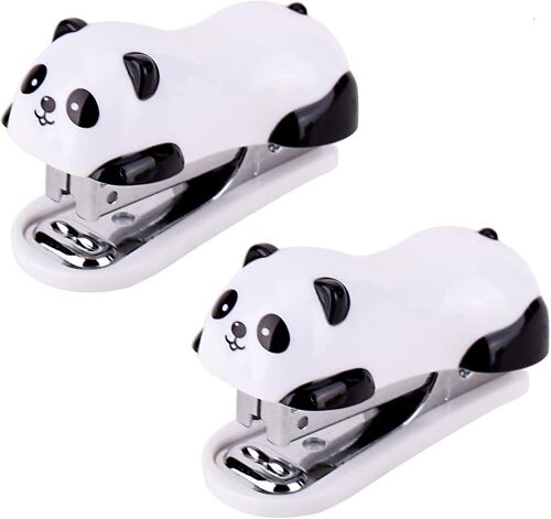 Lot De 2 Petites Agrafeuses De Bureau, Adorables Agrafeuses Panda, Mini Agrafeuses, Papeterie Scolaire Et Scolaire