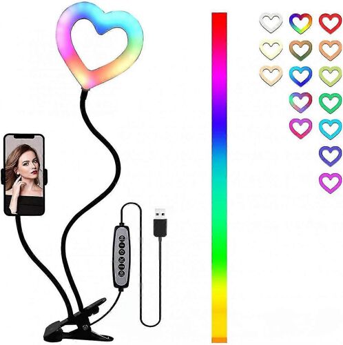 Lampe De Remplissage Rechargeable À Col De Cygne Rvb En Forme De Coeur, 6 Pouces, 2025