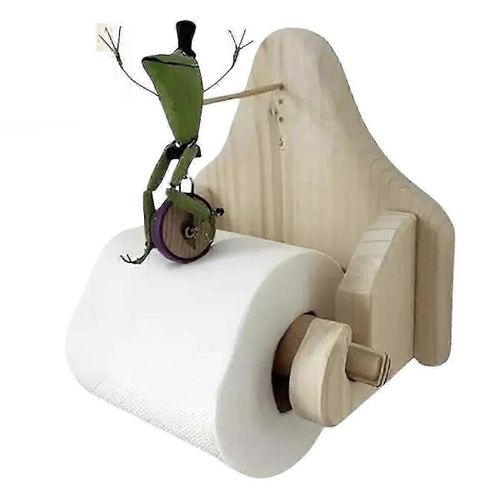 Porte-papier toilette grenouille à vélo, porte-rouleau de papier toilette mural amusant en forme de grenouille, toilettes grenouille