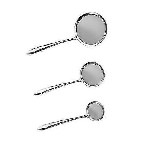 Lot De 3 Cuillères À Tamis Durables En Acier Inoxydable À Mailles Fines Pour Filtre À Huile, Passoire Robuste Et Durable Pour La Maison