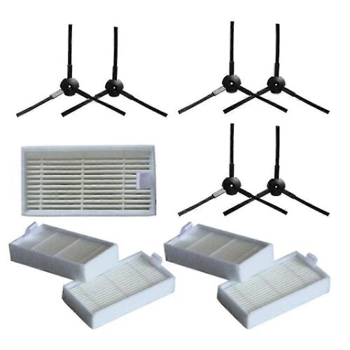 6 brosses latérales et 5 filtres pour aspirateur robot Lidl Silvercrest SSR 3000 A1. Accessoires