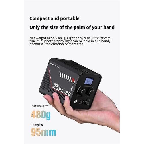 Lampe vidéo LED portable professionnelle 60 W COB bicolore 2 800 K-7 500 K pour la diffusion en direct de films