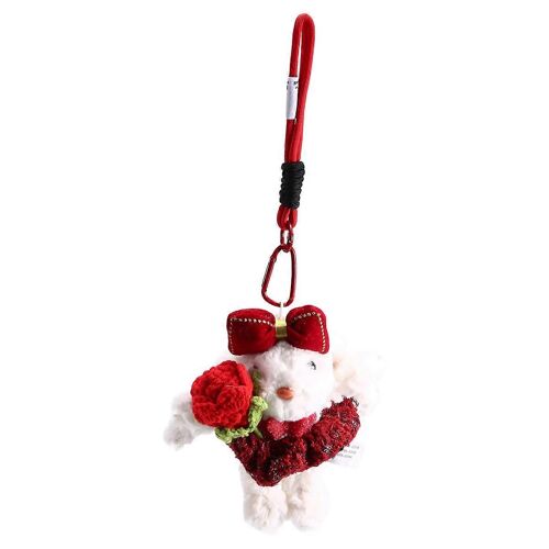Porte-clés fait main en forme de lapin pour la Saint-Valentin, cadeau idéal pour un sac, une poupée ou un cadeau de Noël