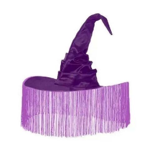 Chapeau De Sorcière À Large Bord Pointu Violet Pour Les Vacances, Le Cosplay, Le Carnaval, Halloween