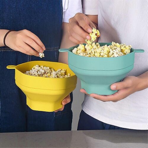 Bol À Pop-Corn En Silicone Pour Micro-Ondes Bol Pliable Pour Machine À Pop-Corn Avec Couvercle Outil De Cuisson De Cuisine Pliant Pour Pop-Corn Rouge
