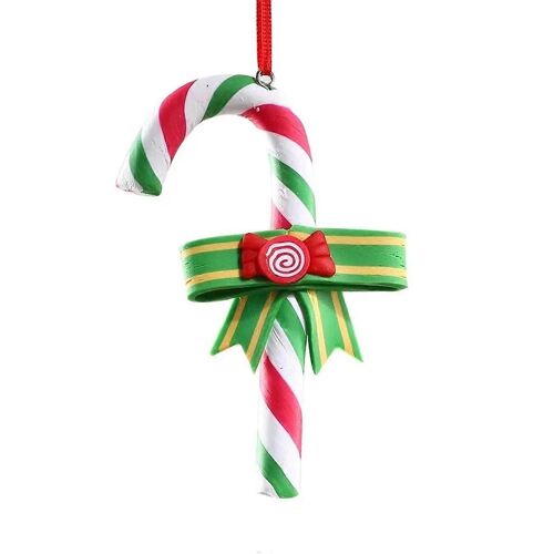 Décoration de sapin de Noël en argile souple, sucette rouge et blanche, pendentif en forme de canne à sucre, Christ