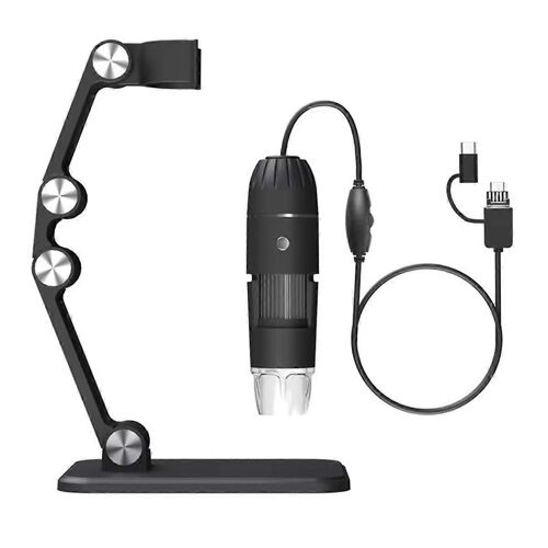 Microscope numérique portable USB HD, caméra d'inspection 50x-1600x avec support, microscope portable 8 LED
