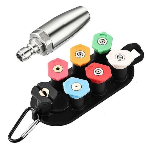 Buse turbo pour nettoyeur haute pression, buse turbo rotative 4 000 psi, connexion rapide 1/4 pouce, buse 7 pulvérisations