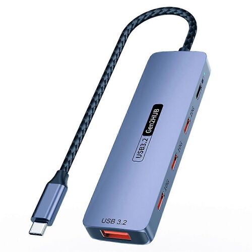 Hub USB C HUB USB Type-C 3.2 HUB 10Gbps Charge haute vitesse PD100W Adaptateur USB Type-C 3.2 Répartiteur pour ordinateur portable Téléphone PC