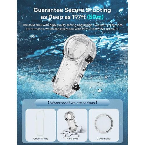 Boîtier De Plongée Invisible Étanche 50 M Pour Accessoires De Caméra D'action X4