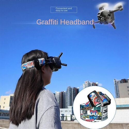 Convient aux lunettes vidéo FPV Bandeau couleur graffiti Sangle fixe