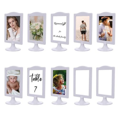 Cadres photo sur pied double face 4x6 pouces Cadres photo sur pied 2 côtés en plastique blanc Photo Fr