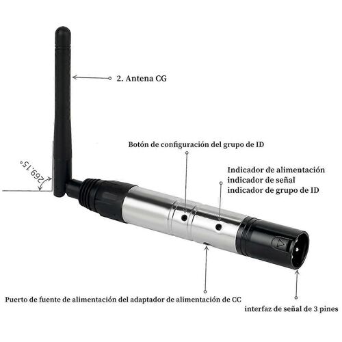 Émetteur-Récepteur Dmx512 Sans Fil Pour Éclairage De Scène, Batterie Rechargeable 2,4 G, Autonomie De 16 Heures