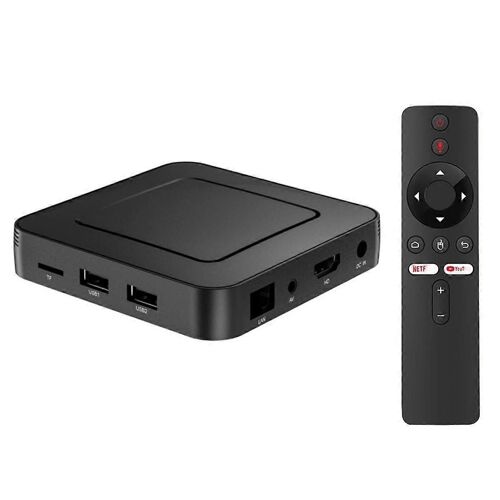 Décodeur TV Android 4K ATV OS avec Allwinner H313, Wi-Fi double bande, BT5.0, processeur ARM quadric?ur et 2 Go de stockage