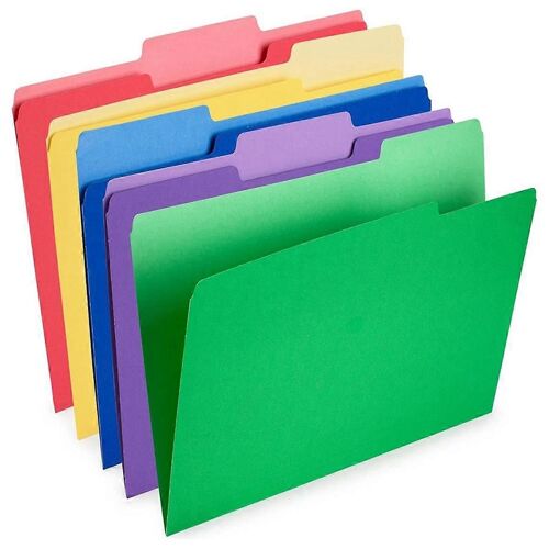 Chemises De Classement Colorées - Chemises De Classement Colorées - Chemises De Classement Colorées Format Lettre - (Paquet De 30, 8,5 X 11 Po, 1/