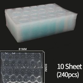 Colle À Gelée Double Face Pour Faux Ongles,Ruban Adhésif Transparent Pour Nail Art,Autocollants De Colle,Accessoires De Manucure Réutilisables Pour Bricolage--Blue 240pcs 