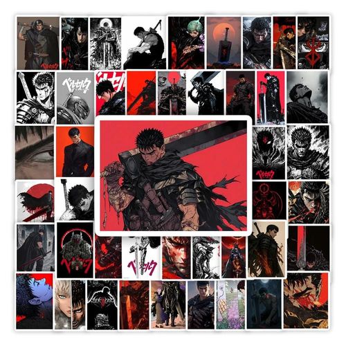 Autocollants Manga Berserk,jouets pour enfants,cadeau pour Scrapbook,journaux indésirables,ordinateur portable,téléphone,bouteilles de bagages,guitares décoratives,étanches,DIY bricolage--10pcs-RANDOM