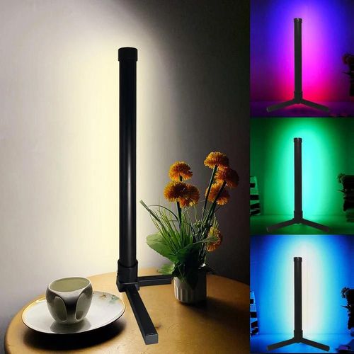 Lampadaire Led Rvb,Lampe D'angle Led Fonctionne Lampadaire Moderne Intelligent Avec Synchronisation De La Musique Et Lampadaire 16 Millions De Couleurs Diy-40cm-Black