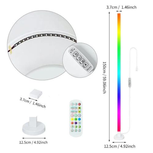 Lampadaire Led Rgb Avec Télécommande Et Application,Synchronisation De La Musique,Éclairage D'angle,Éclairage D'ambiance Moderne Pour Chambre À Coucher,Salon,Décoration De Jeu-1pc 150cm-