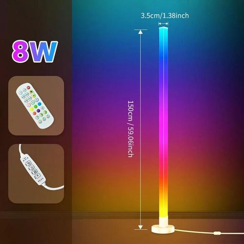Lampadaire Led Intelligent Rgb,Télécommande/Interrupteur/Contrôle Par Application,Usb,Synchronisation De La Musique,Coin D'ambiance Moderne,Lumière Sur Pied Pour Salon,Fête De Jeu-1pc 150cm-