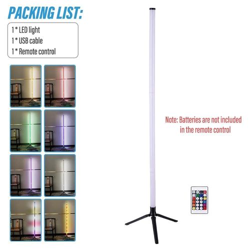 Lampadaire D'angle Rgb,1 Pièce,Éclairage D'ambiance Pour Chambre À Coucher,Style Scandinave,Couleur Changeante,Éclairage Doux À Intensité Variable-Pack List-