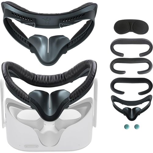 MEVRONISSHOP-Lot de 6 coussinets de réalité virtuelle pour Oculus Quest 2, support d'interface faciale de fitness, 3 coussinets en mousse, anti-buée et anti-transpiration pour Oculus Quest 2 accessoi