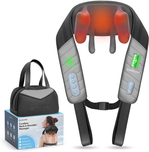 Masseur 4d Pour Le Cou Et Les Épaules Avec Chaleur, Masseur Dorsal Sans Fil Pour Soulager La Douleur, Oreiller De Massage Mains Libres Shiatsu, Cadeau Pour Maman Papa