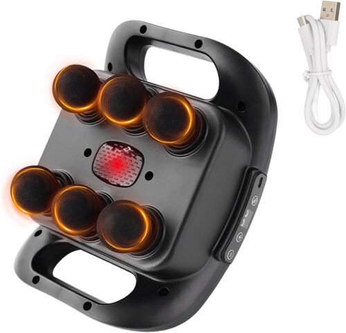 Masseur Électrique À 6 Têtes. Pistolet De Massage Musculaire Avec 9 Niveaux Et 9 Modes. Coussin De Massage Pour Le Dos, Les Jambes, Les Cuisses, Le Ventre. Outil De Massage Pour La Relaxation.