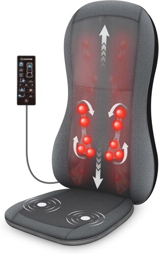 Masseur De Dos Complet Plus Confortable Avec Coussin De Siège De Massage Shiatsu Heat -2d / 3d Avec 10 Noeuds De Massage