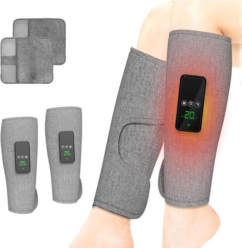 Pressothérapie Jambes Sans Fil, 2pcs Massage Jambe Avec Chauffante Pour Jambes Lourdes, Sportifs, Voyage, 3 Modes ¿ 3 Intensités, 2500mah, 57x34cm (Avec Sangle De Rallonge)