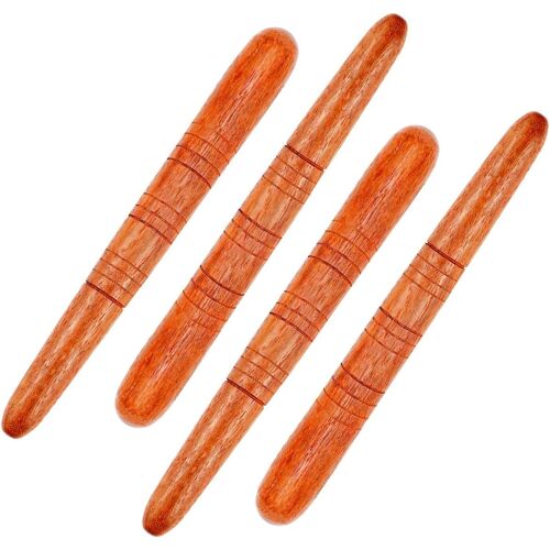Lot De 4 Bâtons D'acupression En Bois Pour Les Oreilles - Appareil De Massage Des Points De Déclenchement - Bâtonnets De Massage Thaïlandais - Pour Thérapie Des Oreilles, Du Visage, Des Pieds